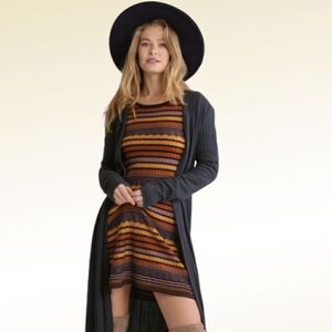 Umgee Ribbed Knit Duster Cardigan Sweater NWT